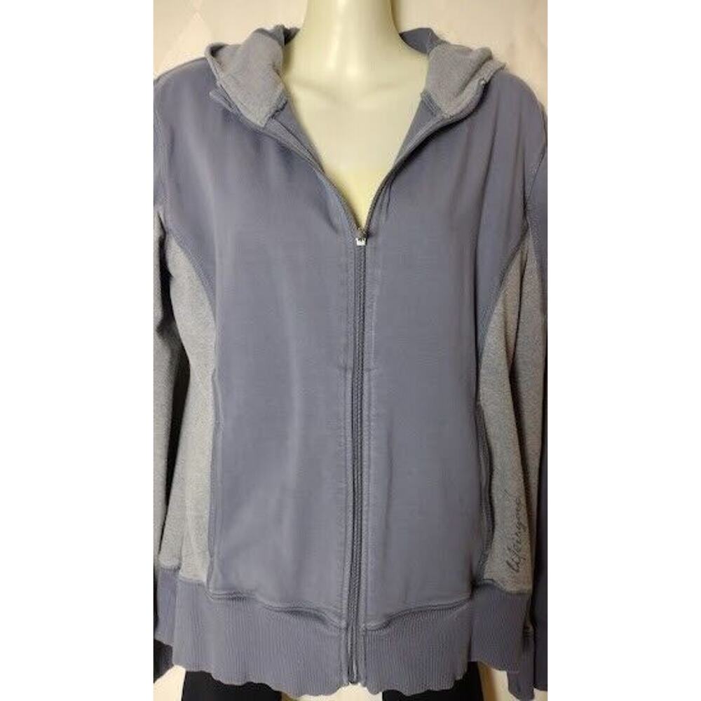 Long Sleeve Zip Up Hooded Life is Good‎ Womens Jacket, Gray, Size M